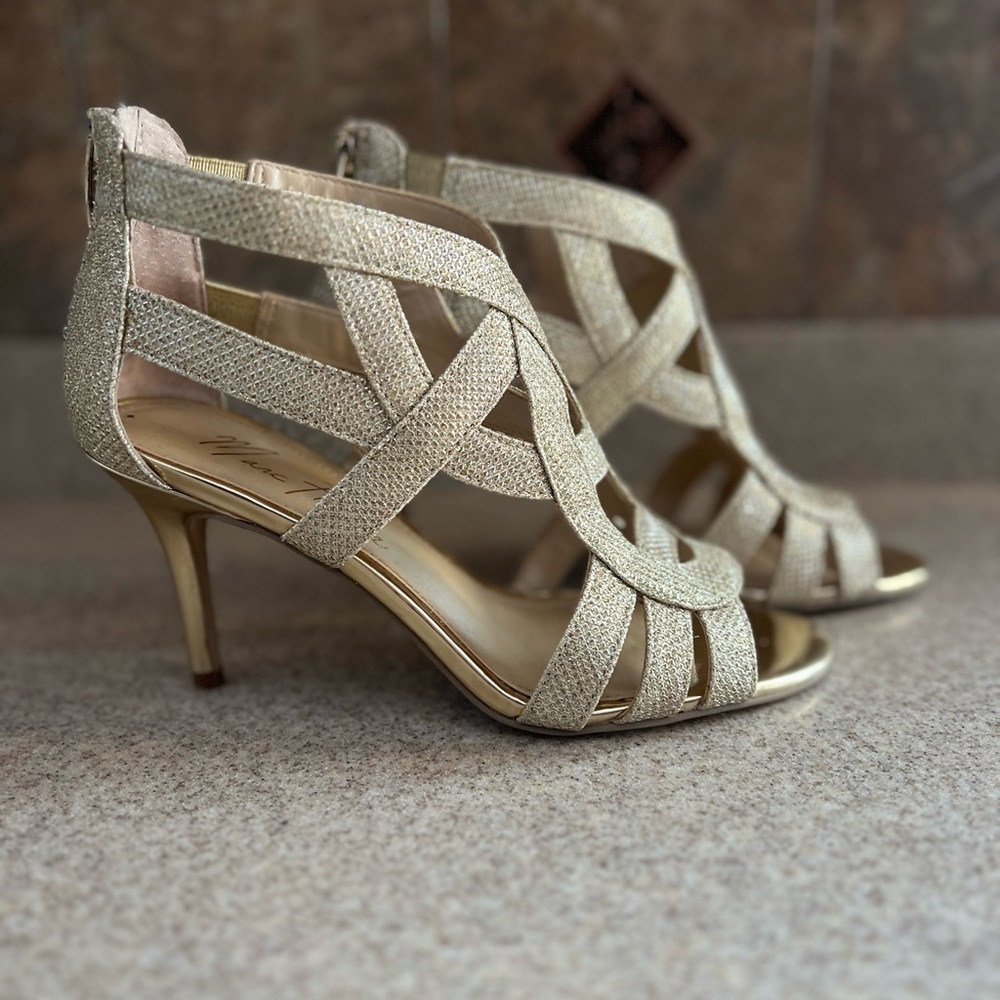 Marc Fisher Gold Strappy Heels - Size 6.5